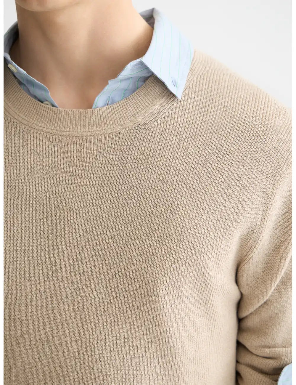 Linen Blend Crew Neck detail view by Scotch & Soda