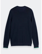 Linen Blend Crew Neck flat lay back view by Scotch & Soda