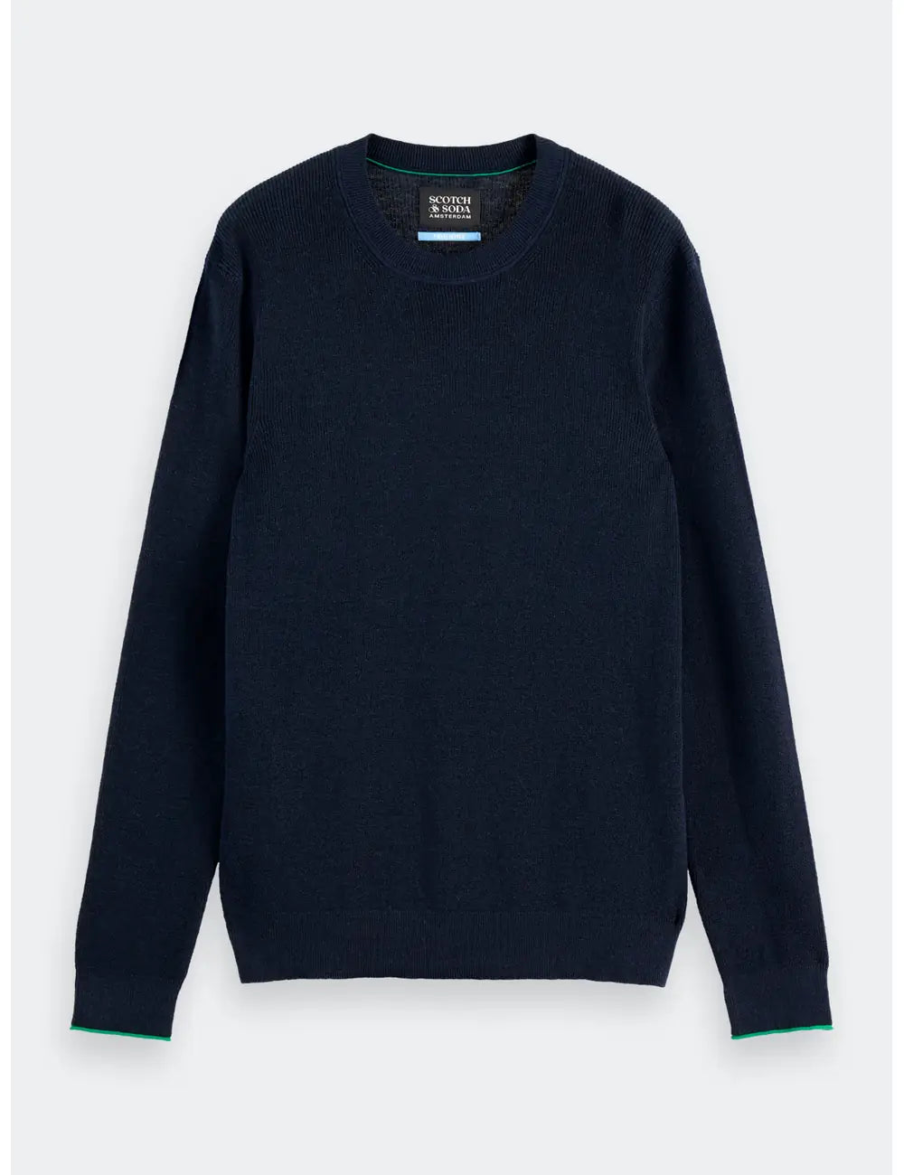 Linen Blend Crew Neck flat lay front view by Scotch & Soda