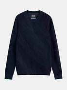 linnen-blend-crew-neck front view by Scotch & Soda