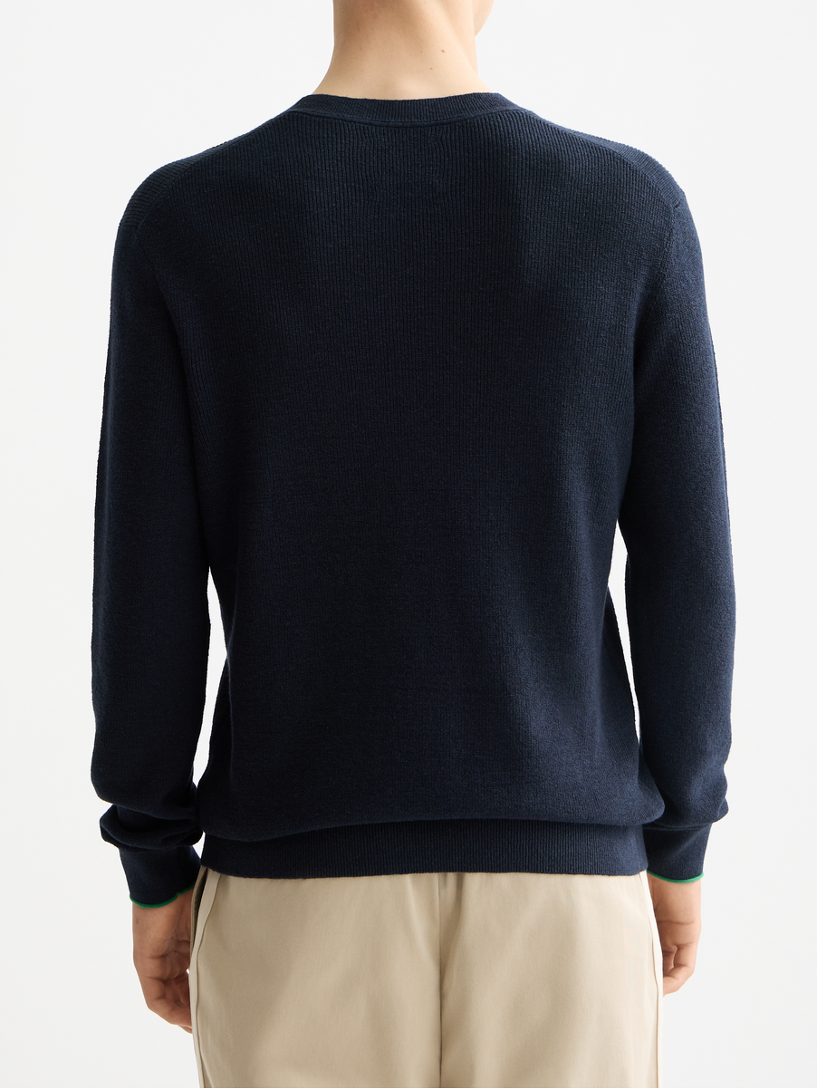 Linen blend crew neck