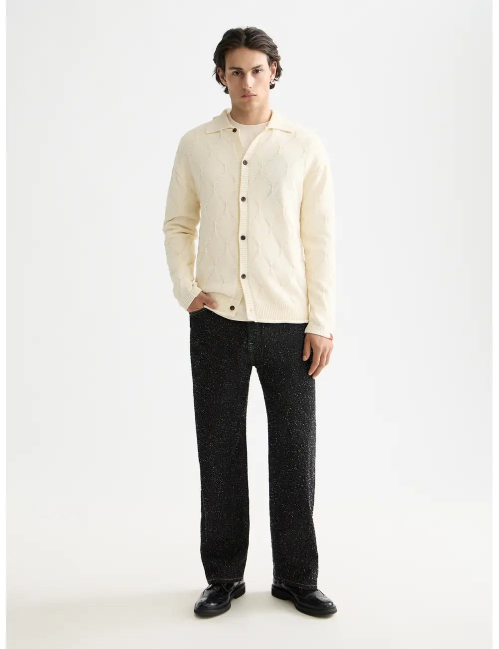Open Work Shirt full model shot showing overall fit by Scotch & Soda