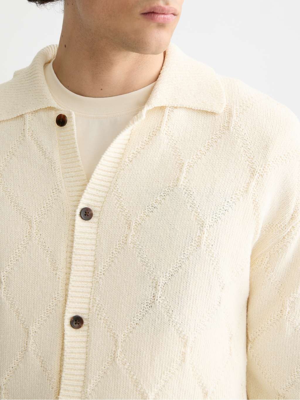 Open work long sleeve shirt