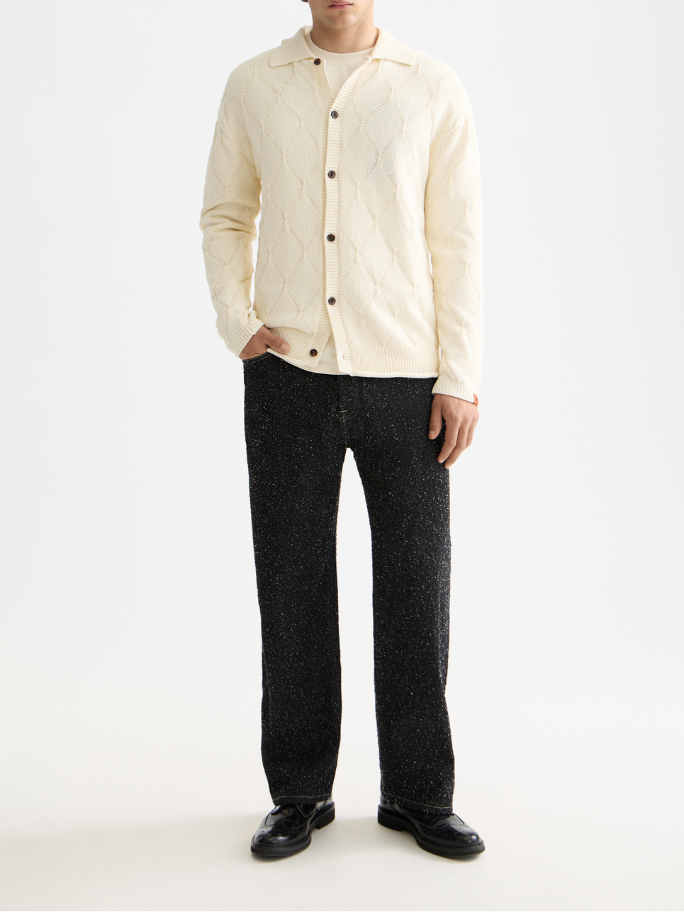 Open work long sleeve shirt