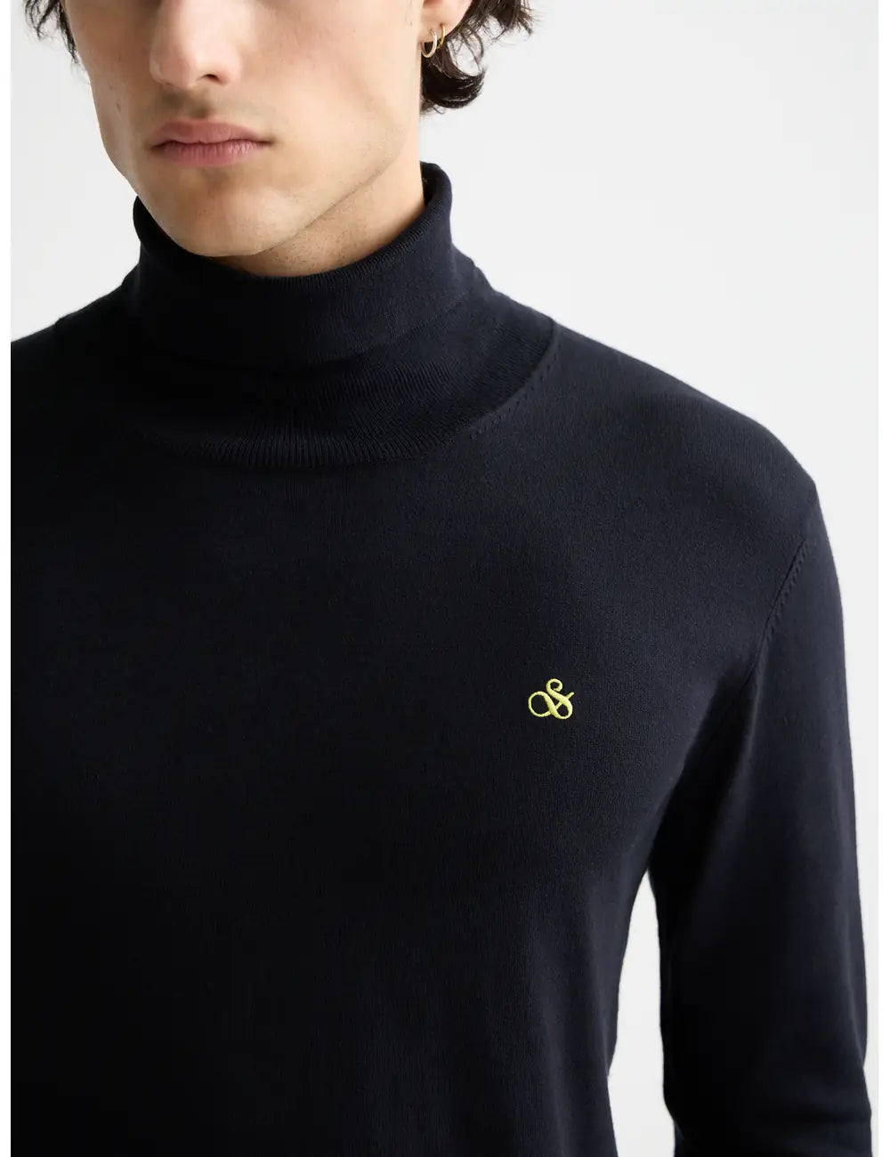 Ecovero Turtleneck Sweater detail view by Scotch & Soda