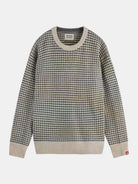 chenille-dropped-shoulder-pullover front view by Scotch & Soda