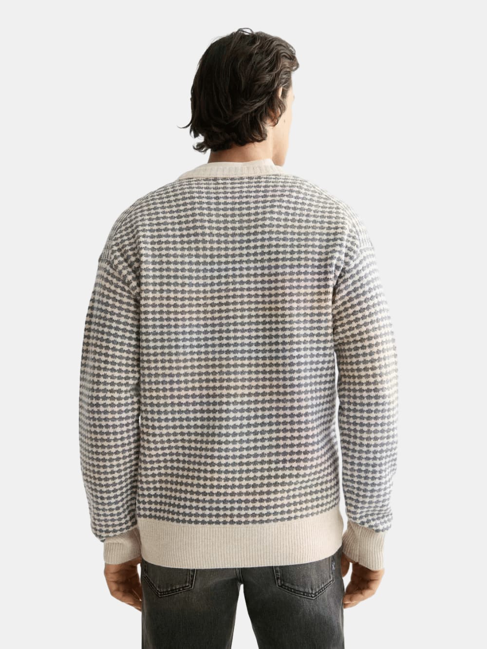 chenille-dropped-shoulder-pullover back view by Scotch & Soda