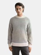 chenille-dropped-shoulder-pullover front view by Scotch & Soda