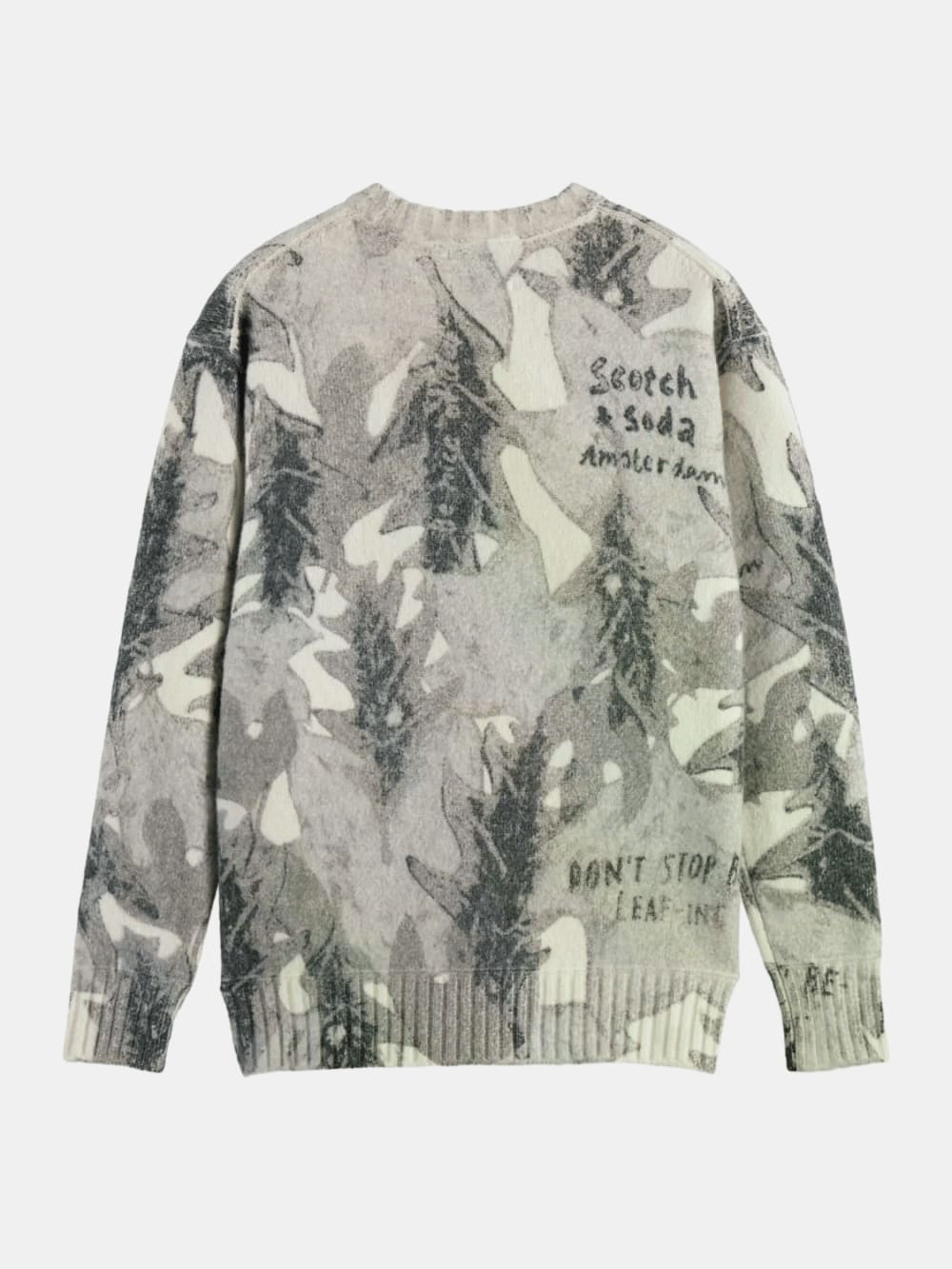 printed-dropped-shoulder-pullover back view by Scotch & Soda