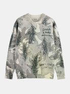printed-dropped-shoulder-pullover front view by Scotch & Soda