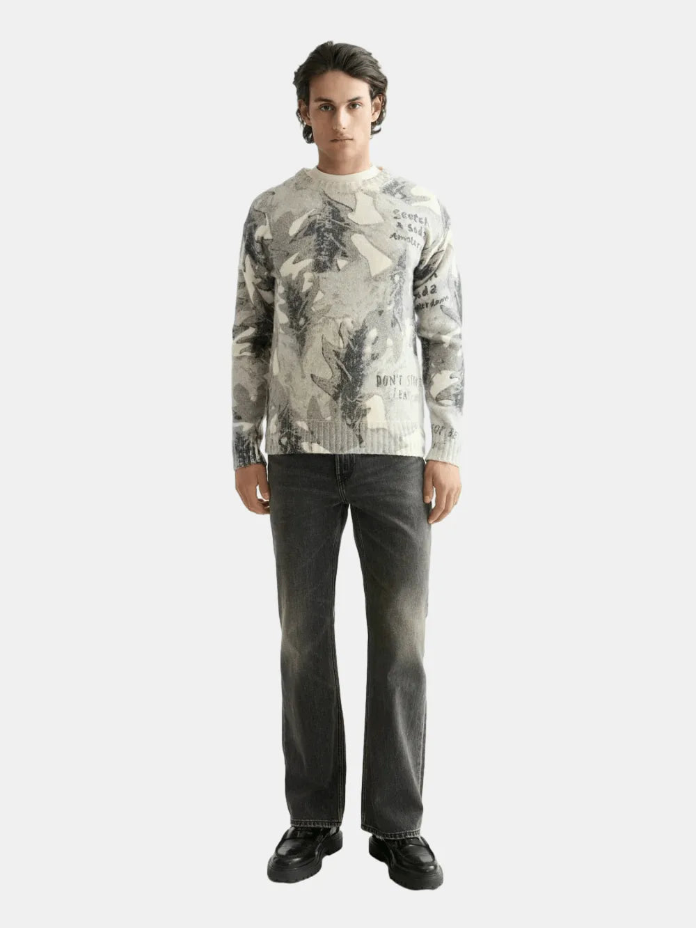 Printed Dropped Shoulder Pullover - Scotch & Soda
