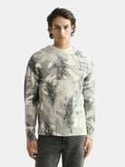 printed-dropped-shoulder-pullover front view by Scotch & Soda