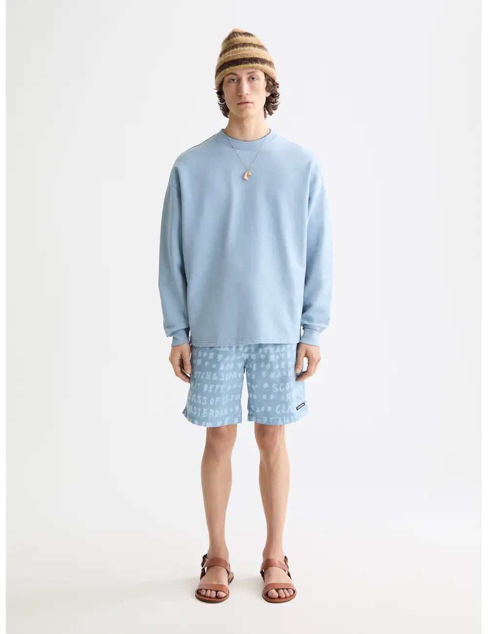 Printed Swim Shorts full model shot showing overall fit by Scotch & Soda