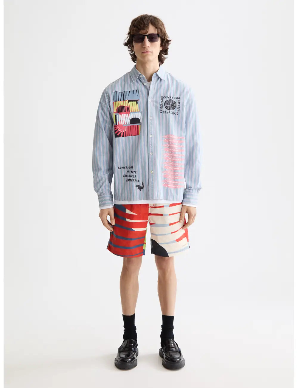 Printed Swim Shorts full model shot showing overall fit by Scotch & Soda