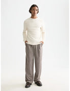 Waffle T Shirt Ls full model shot showing overall fit by Scotch & Soda