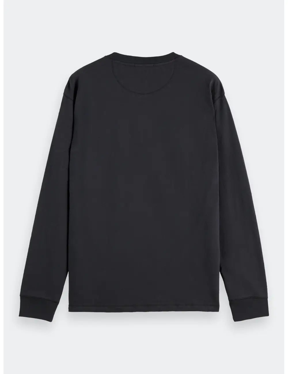 Slub Henley T-shirt LS back view showing fit and finish by Scotch & Soda