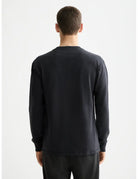 Slub Henley T-shirt LS back view showing fit and finish by Scotch & Soda