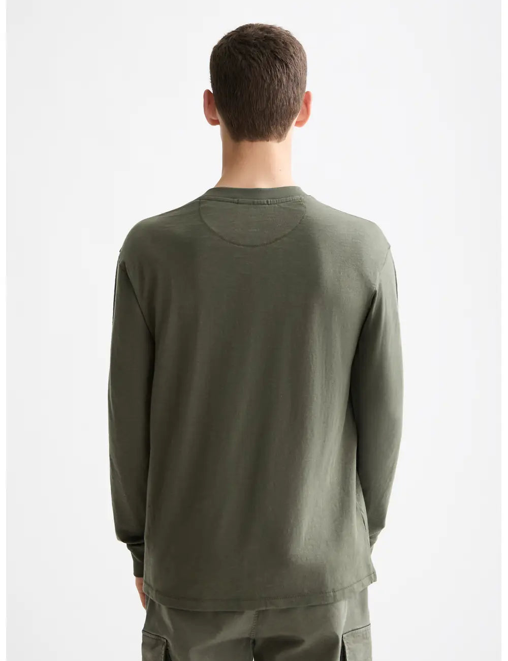 Slub Henley Shirt detail shot showing fabric and craftsmanship by Scotch & Soda