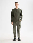 Slub Henley Shirt full model shot showing overall fit by Scotch & Soda