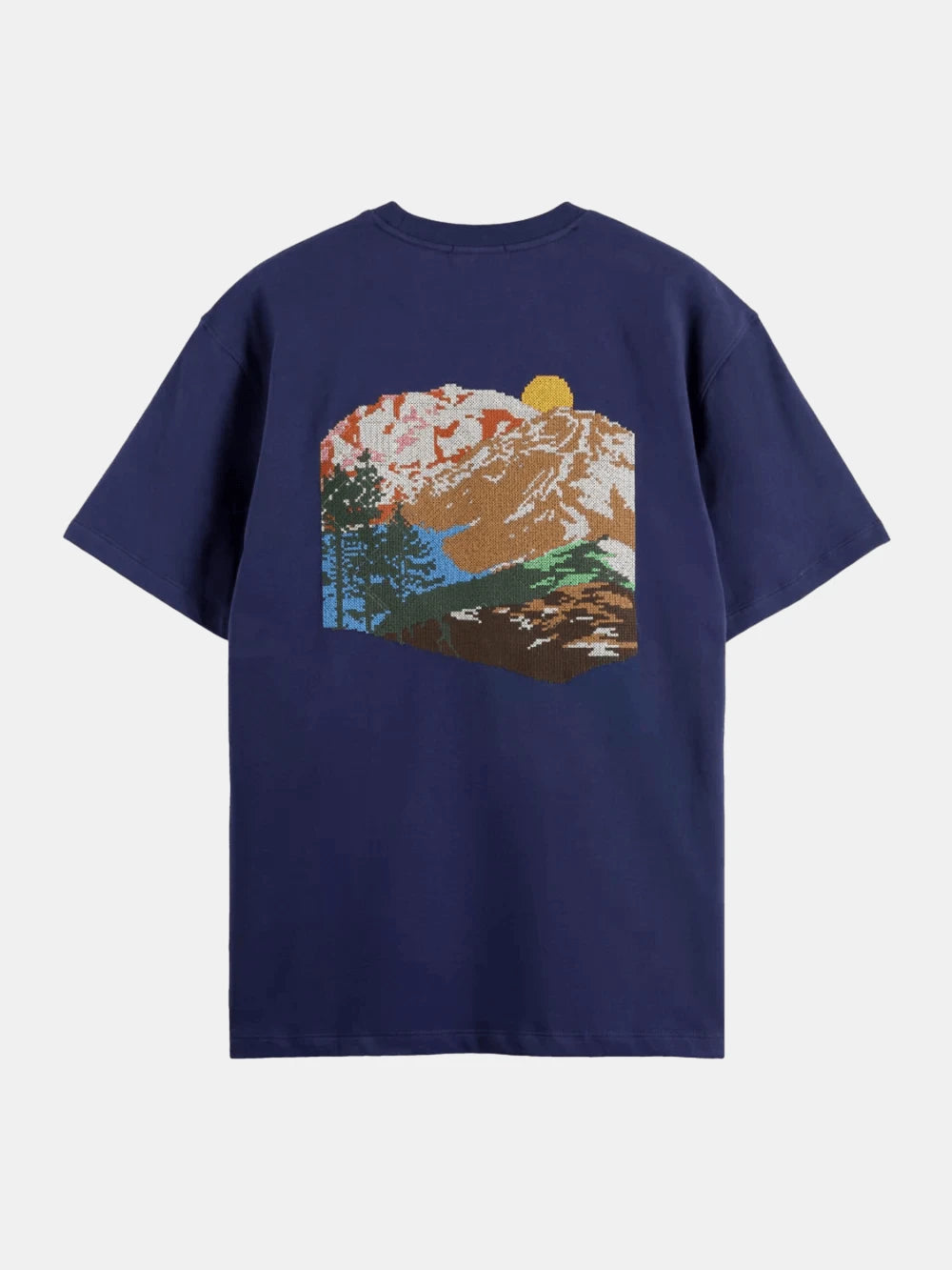 relaxed-fit-cross-stitch-artwork-t-shirt back view by Scotch & Soda