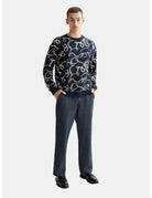 Aop Sweatshirt full model shot showing overall fit by Scotch & Soda