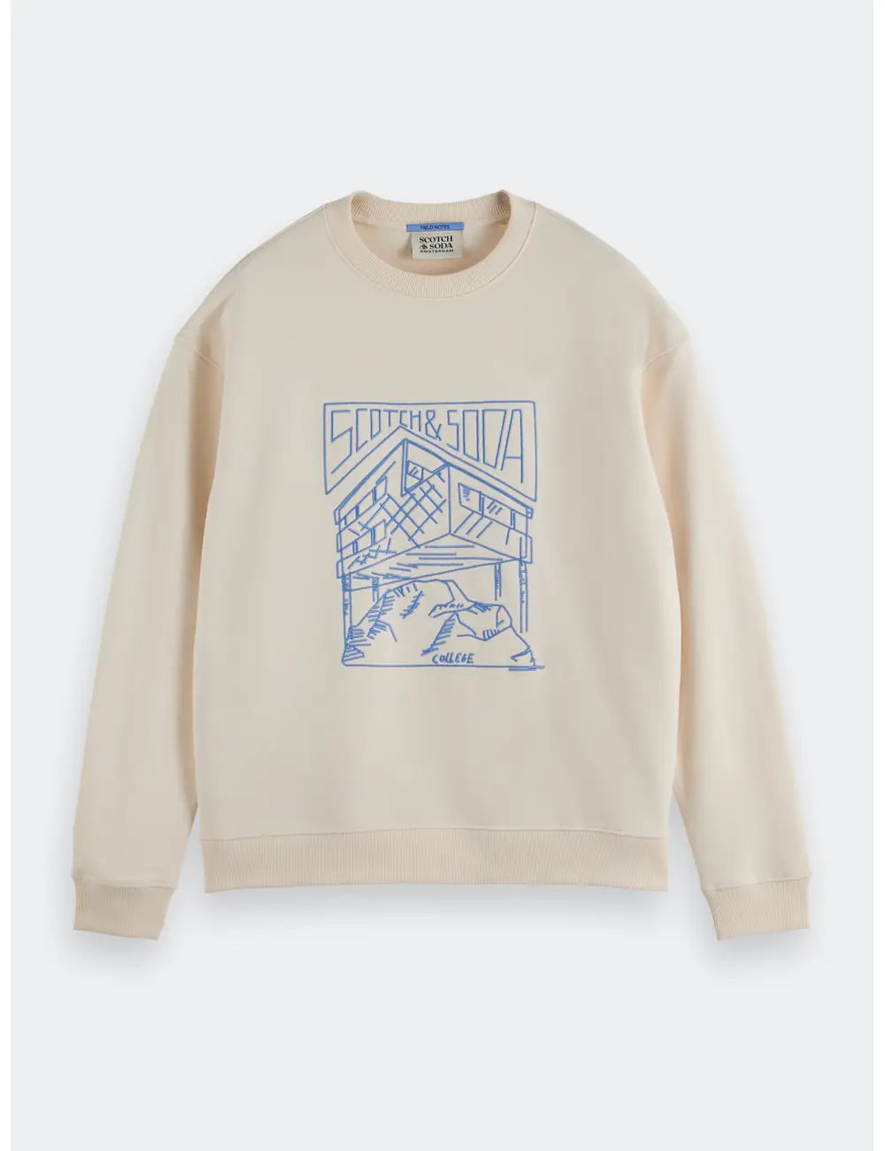 Chest Logo Sweatshirt flat lay front view by Scotch & Soda