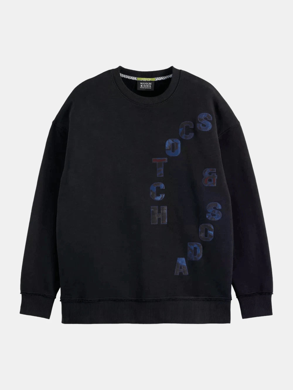 loose-fit-applique-sweatshirt front view by Scotch & Soda