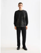 Loose Fit Overdyed AW Sweat-shirt front view showing fit and finish by Scotch & Soda