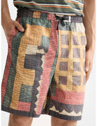 Patchwork Cotton Bermuda detail shot showing fabric and craftsmanship by Scotch & Soda