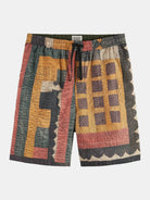 printed-patchwork-cotton-poplin-loose-fit-bermuda front view by Scotch & Soda