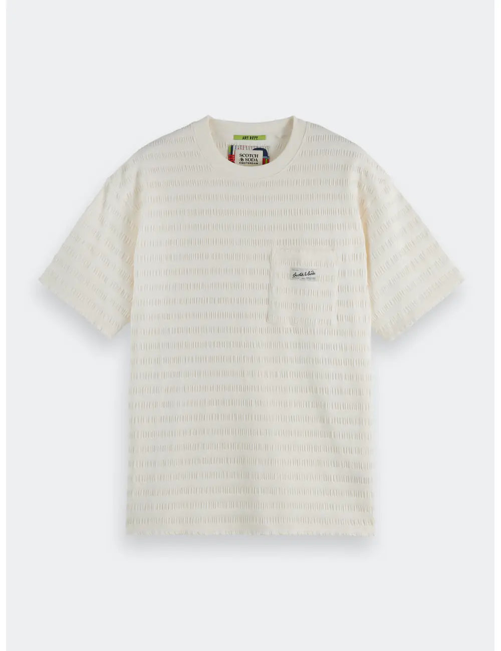 Relaxed Textured Tee flat lay front view by Scotch & Soda