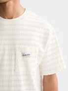 relaxed-fit-horizontal-textured-t-shirt-1 detail shot by Scotch & Soda