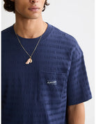 Relaxed Textured Tee close-up on model showing fit and detail by Scotch & Soda