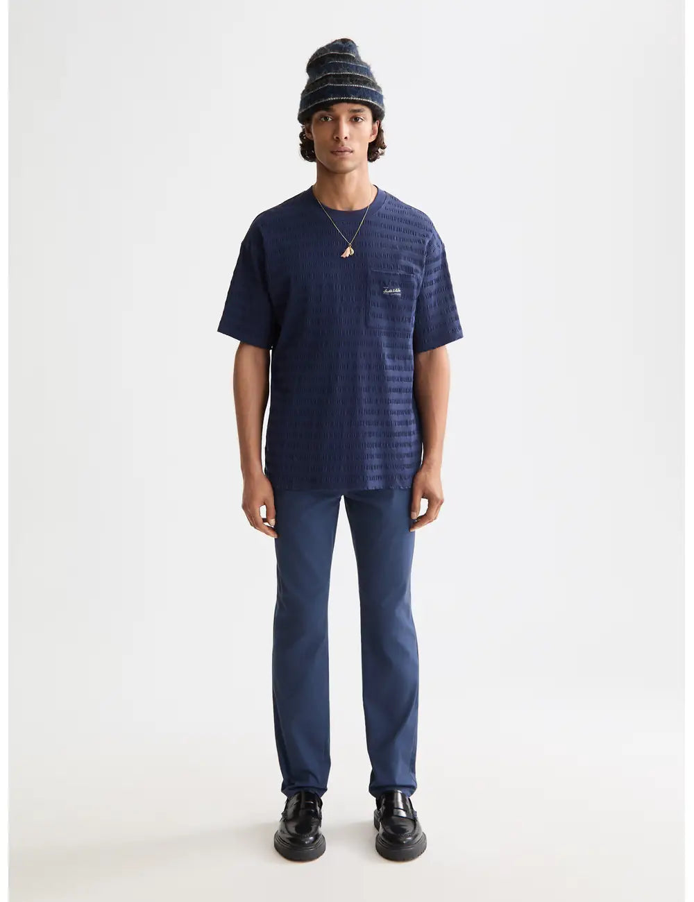 Relaxed Textured Tee full model shot showing overall fit by Scotch & Soda