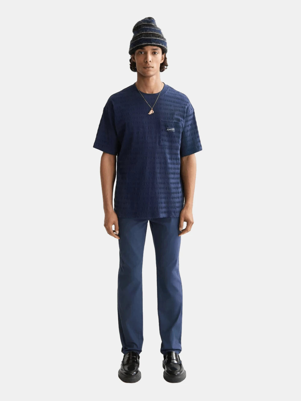 Relaxed-fit horizontal textured t-shirt - Scotch & Soda