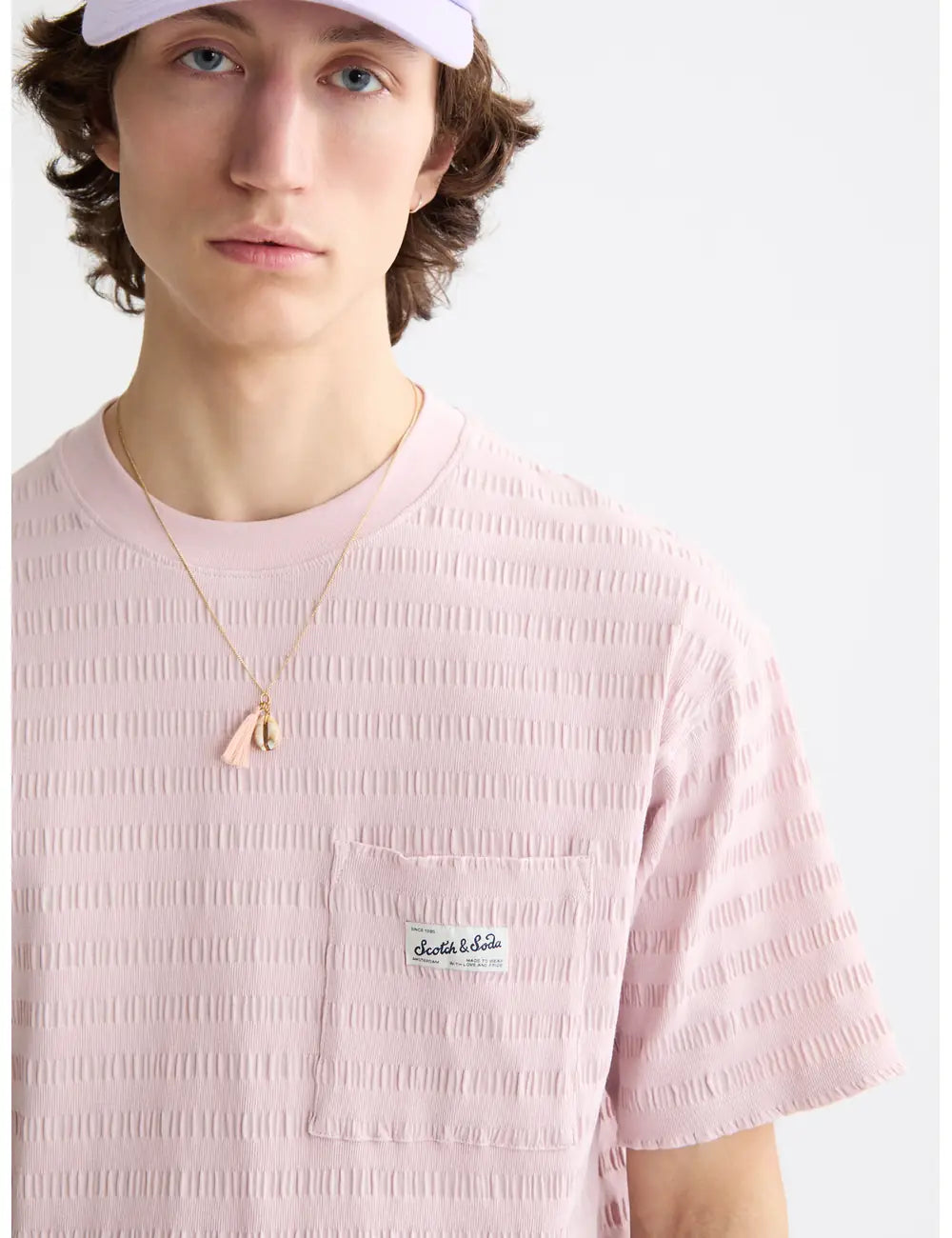 Relaxed Textured Tee detail view by Scotch & Soda