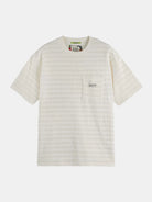 relaxed-fit-horizontal-textured-t-shirt-1 back view by Scotch & Soda