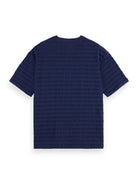 relaxed-fit-horizontal-textured-t-shirt detail view by Scotch & Soda