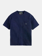 relaxed-fit-horizontal-textured-t-shirt side view by Scotch & Soda