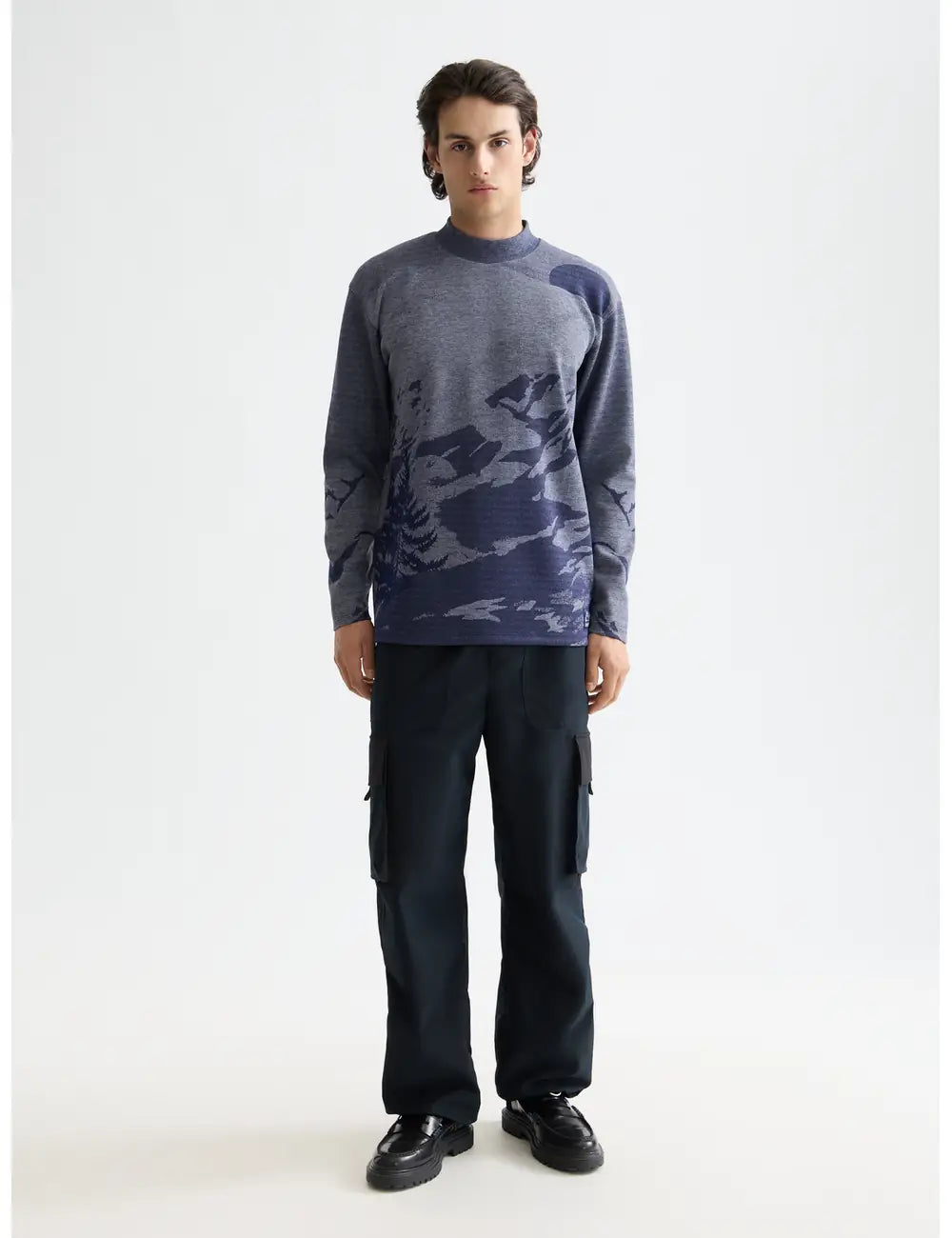 Relaxed Fit Knit full model shot showing overall fit by Scotch & Soda