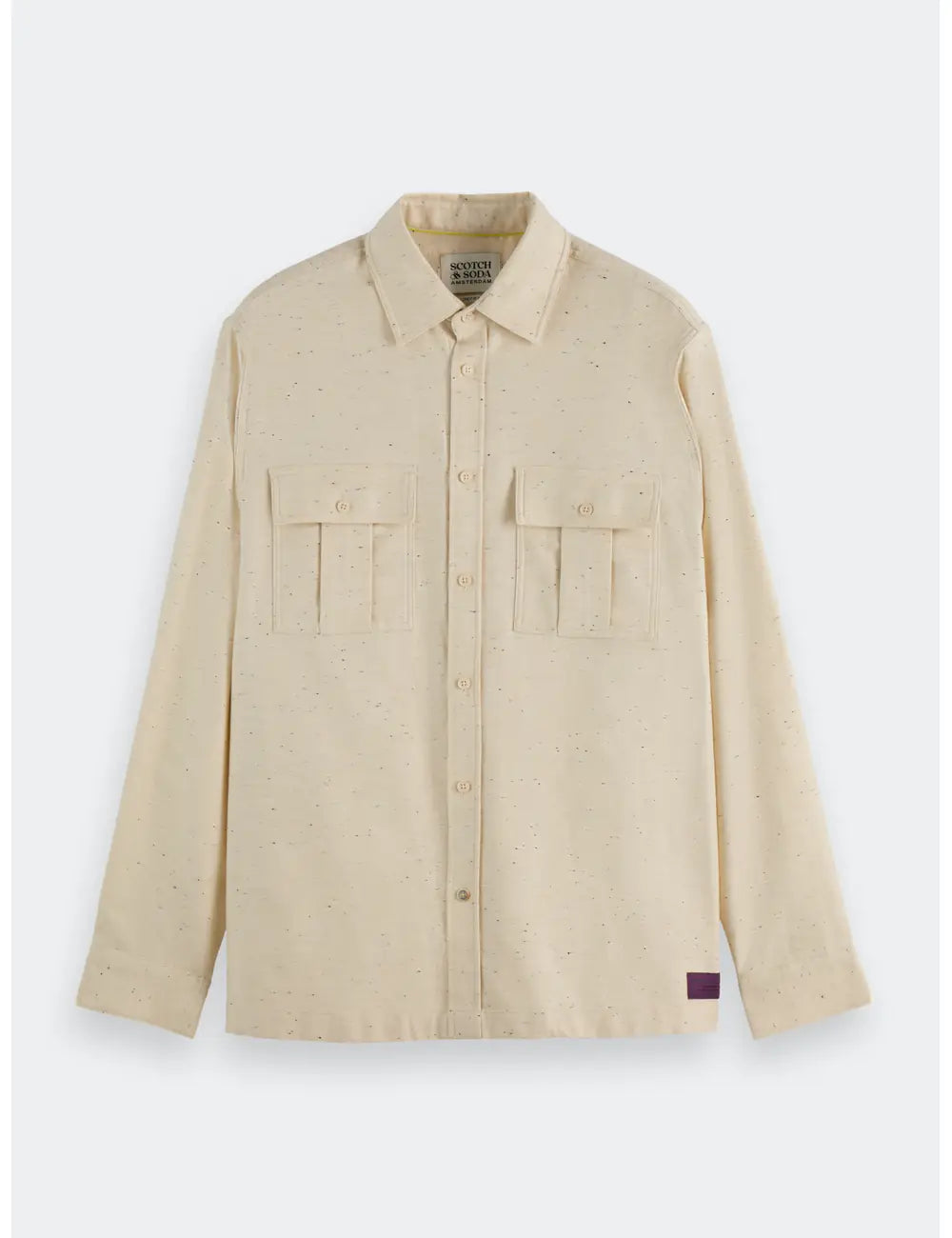 Melange Relaxed-fit Shirt front view showing fit and finish by Scotch & Soda