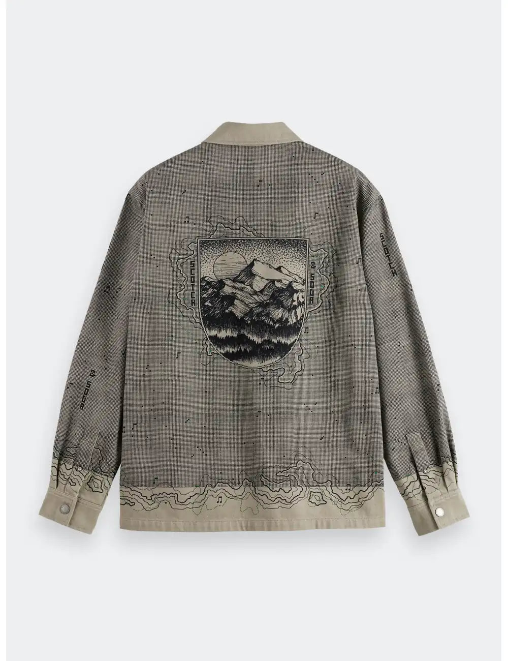 Placement Graphic Overshirt back view showing fit and finish by Scotch & Soda