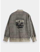 Placement Graphic Overshirt back view showing fit and finish by Scotch & Soda