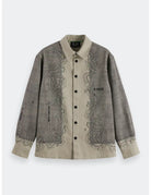Placement Graphic Overshirt front view showing fit and finish by Scotch & Soda