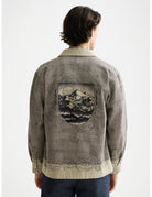 Placement Graphic Overshirt back view showing fit and finish by Scotch & Soda