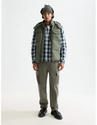 Hooded Puffer Vest front view showing fit and finish by Scotch & Soda
