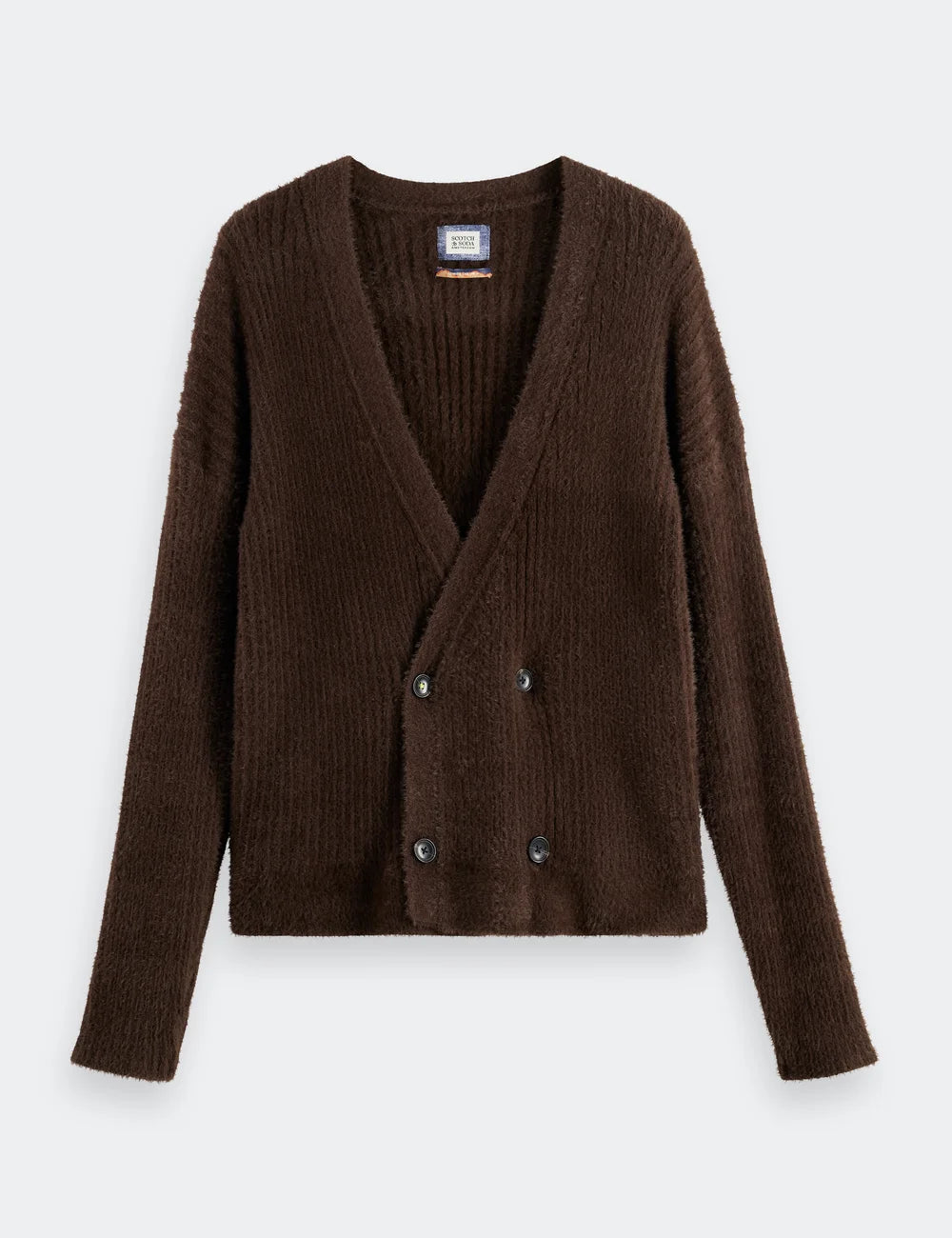 Hairy Cardigan flat lay front view by Scotch & Soda