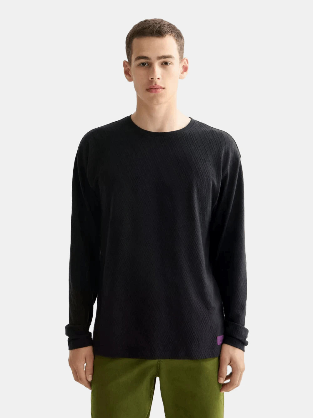 relaxed-fit-jacquard-knit-t-shirt front view by Scotch & Soda