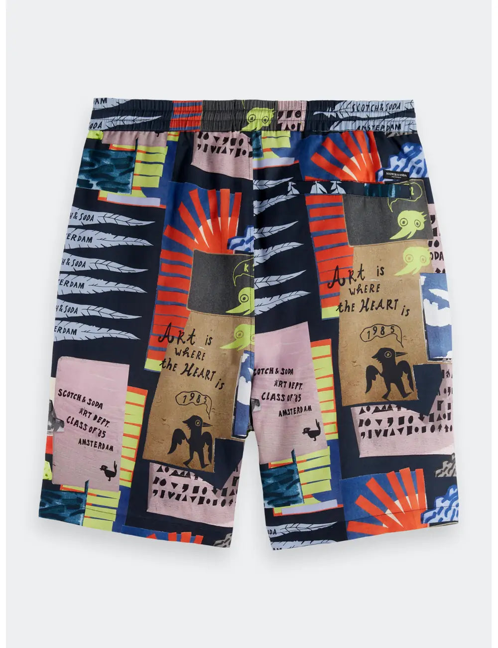 Printed Tencel Shorts flat lay back view by Scotch & Soda