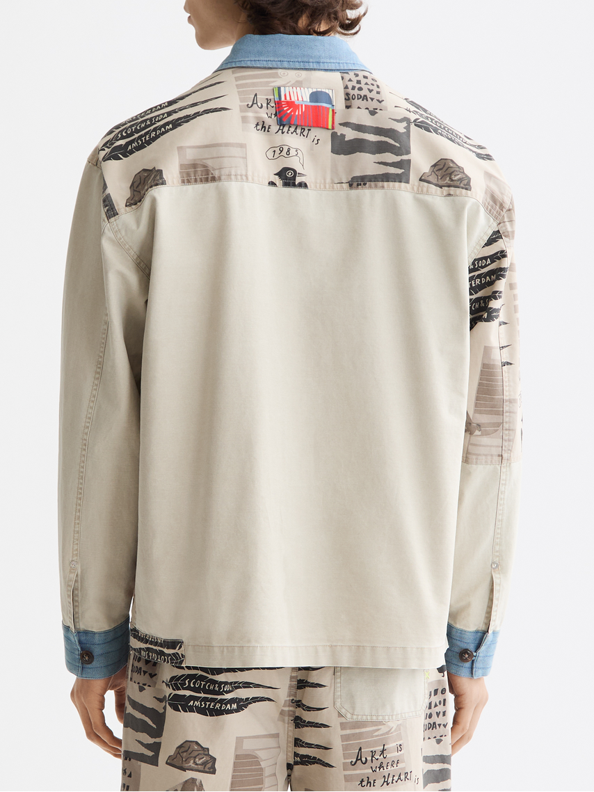 Printed block worker jacket